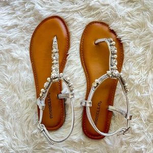 formal silver sandals